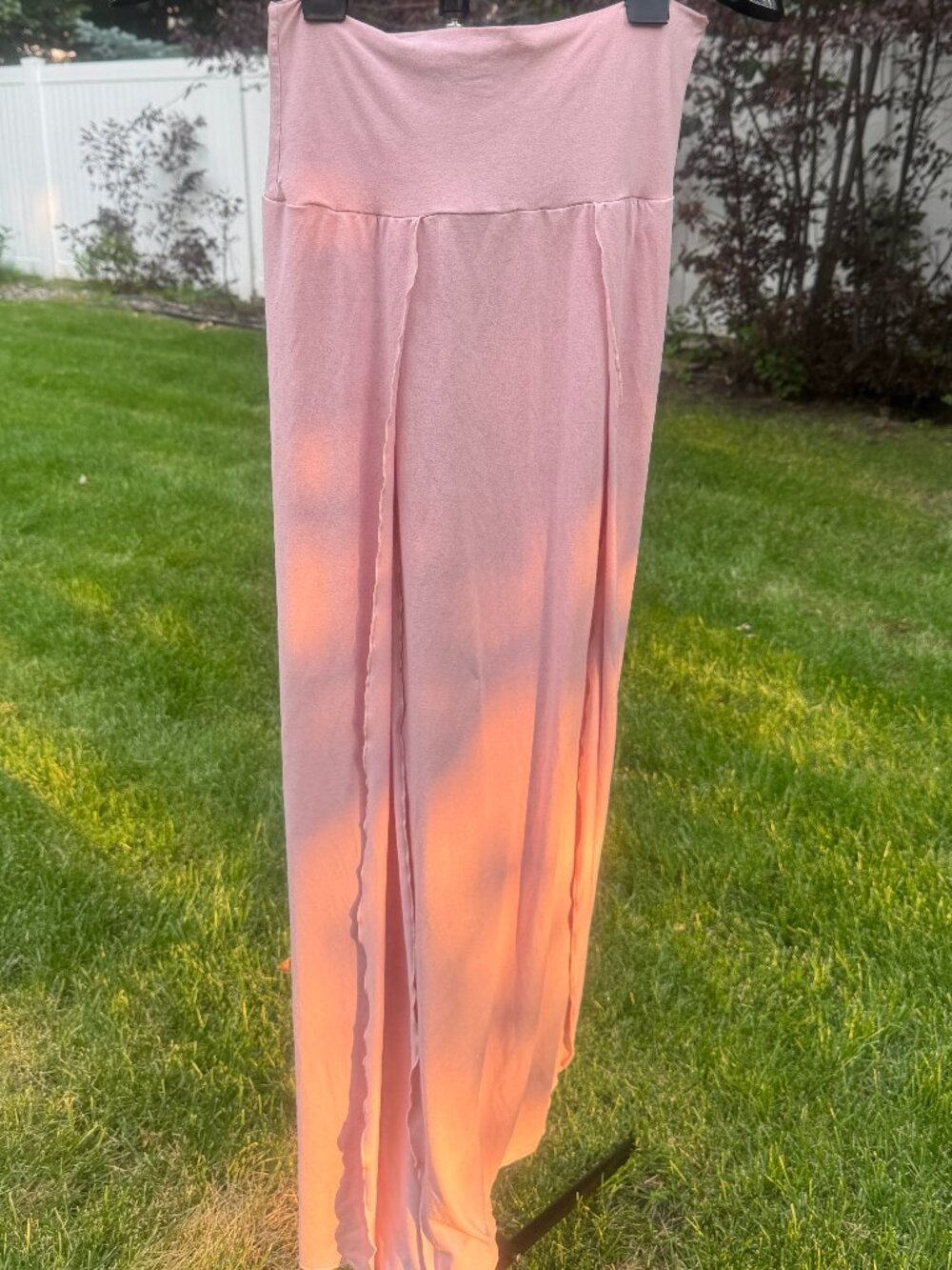 🌸 NWOT The Royal Codes Dusty Pink Double Slit Bamboo Maxi Skirt  Category